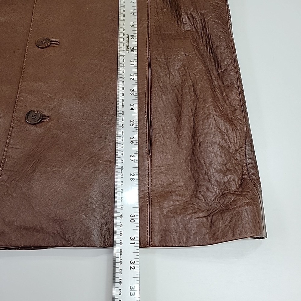 Vintage Wilson's The Leather‎ Experts Brown Leather Jacket Size S Button Front - Picture 4 of 9